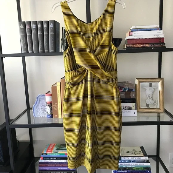 Bar III | Dresses | Bar Iii Black Yellow Striped Bodycon Dress | Poshmark